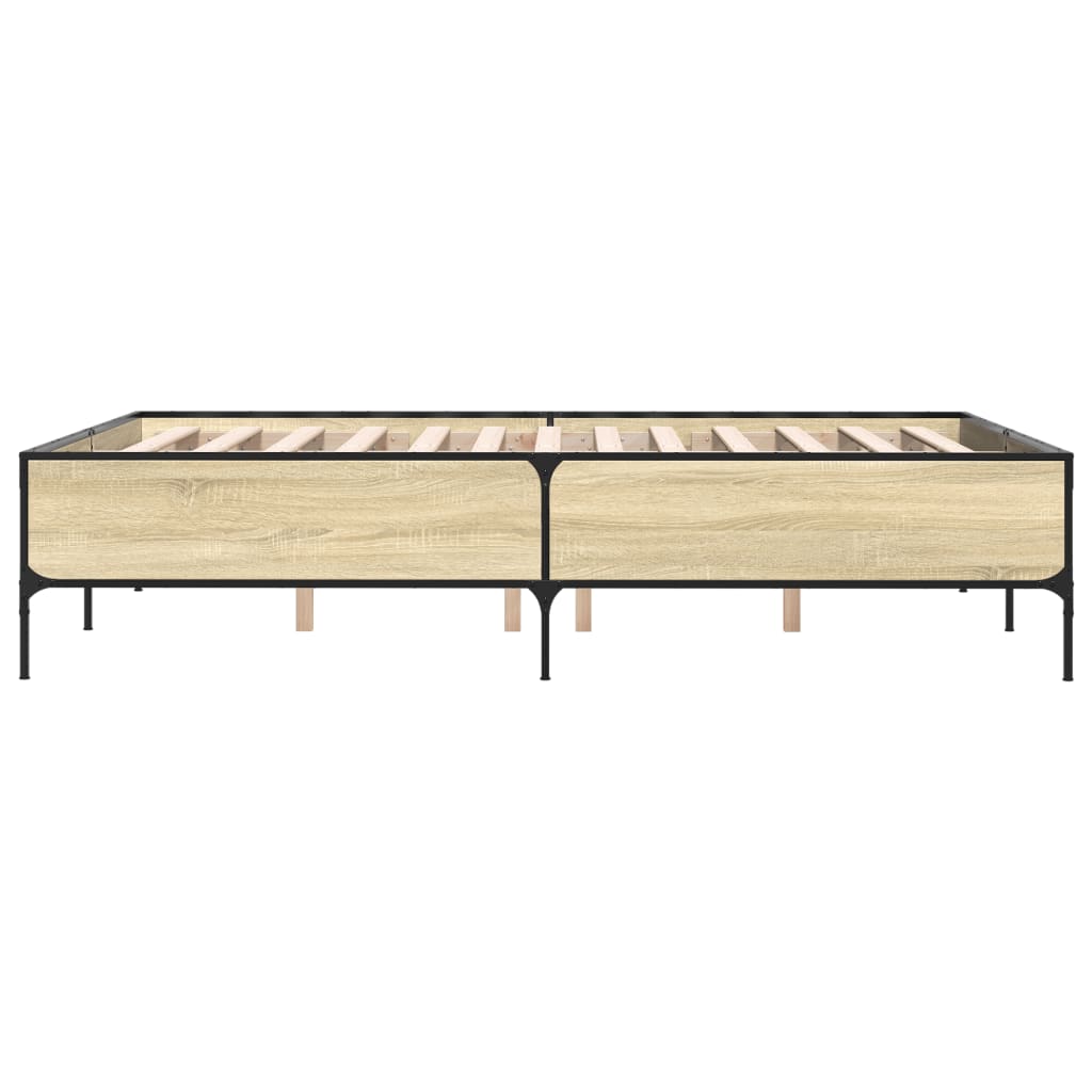 Vidaxl Bed Frame, Sonoma Oak, 120X200 Cm, Wood-Based Material
