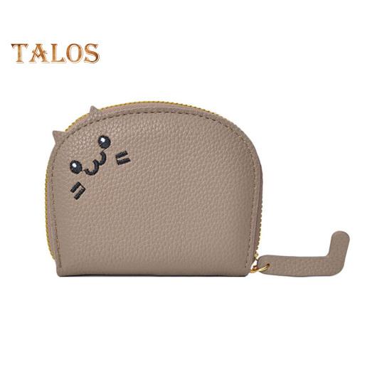 

Держатель для кредитных карт, кошелек для монет, застежка-молния, милый дизайн с изображением кота, компактный портативный брелок для карт, органайзер