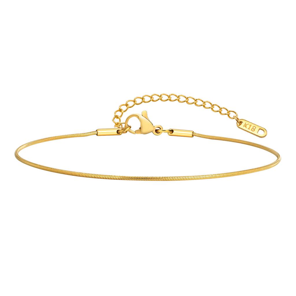 Stainless Steel Snake Chain Anklet Bracelets for Women, Waterproof Foot Chain Anklets Gold Plated, Summer Beach Jewelry