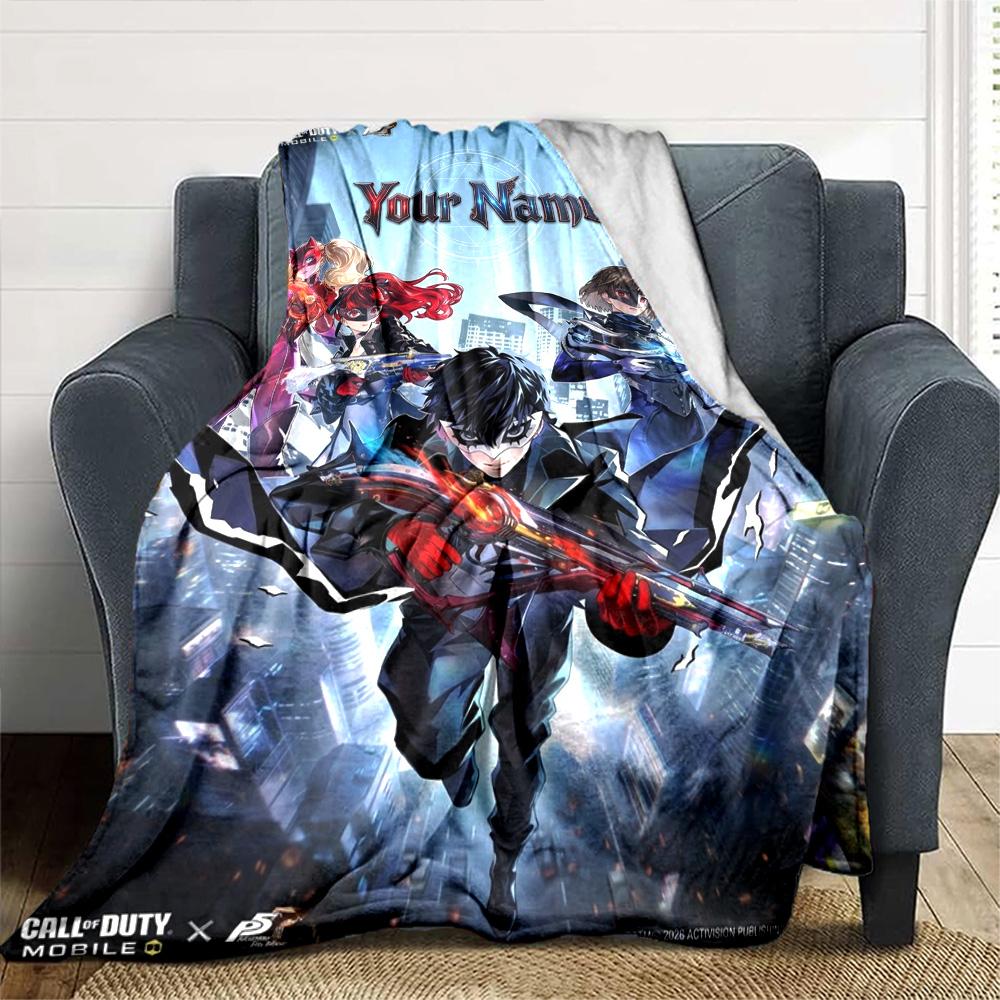 Name Custom Persona 5 Game Print Flannel Blanket High Quality Warm Comfortable Cover for All Seasons Perfect for Gifts Home Decor