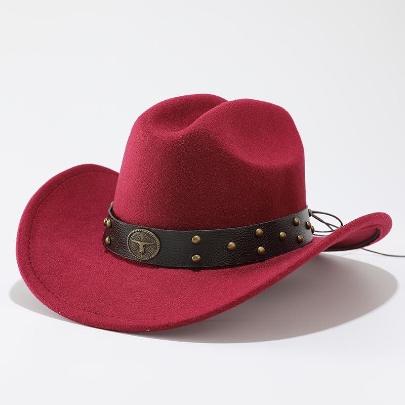 Hot-selling retro bull's head big-brimmed top hat European and American suede western cowboy hat men's and women's temperament jazz hat