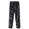 Women's Spring and Autumn Plus Size Floral Patterned Loose Wide Leg Pants Thin Breathable Elastic Waist Straight Leg Pants