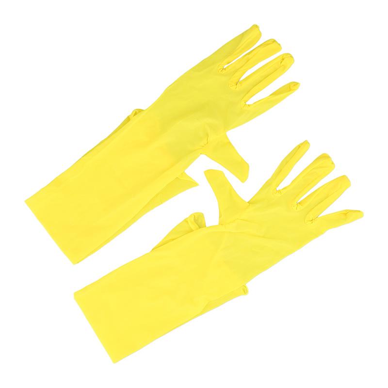 1Pair Long Gloves Anti UV Five Finger Gloves Soft Oil Shiny High Elastic Mittens Thin Nylon Breathable Glossy Sun Protection