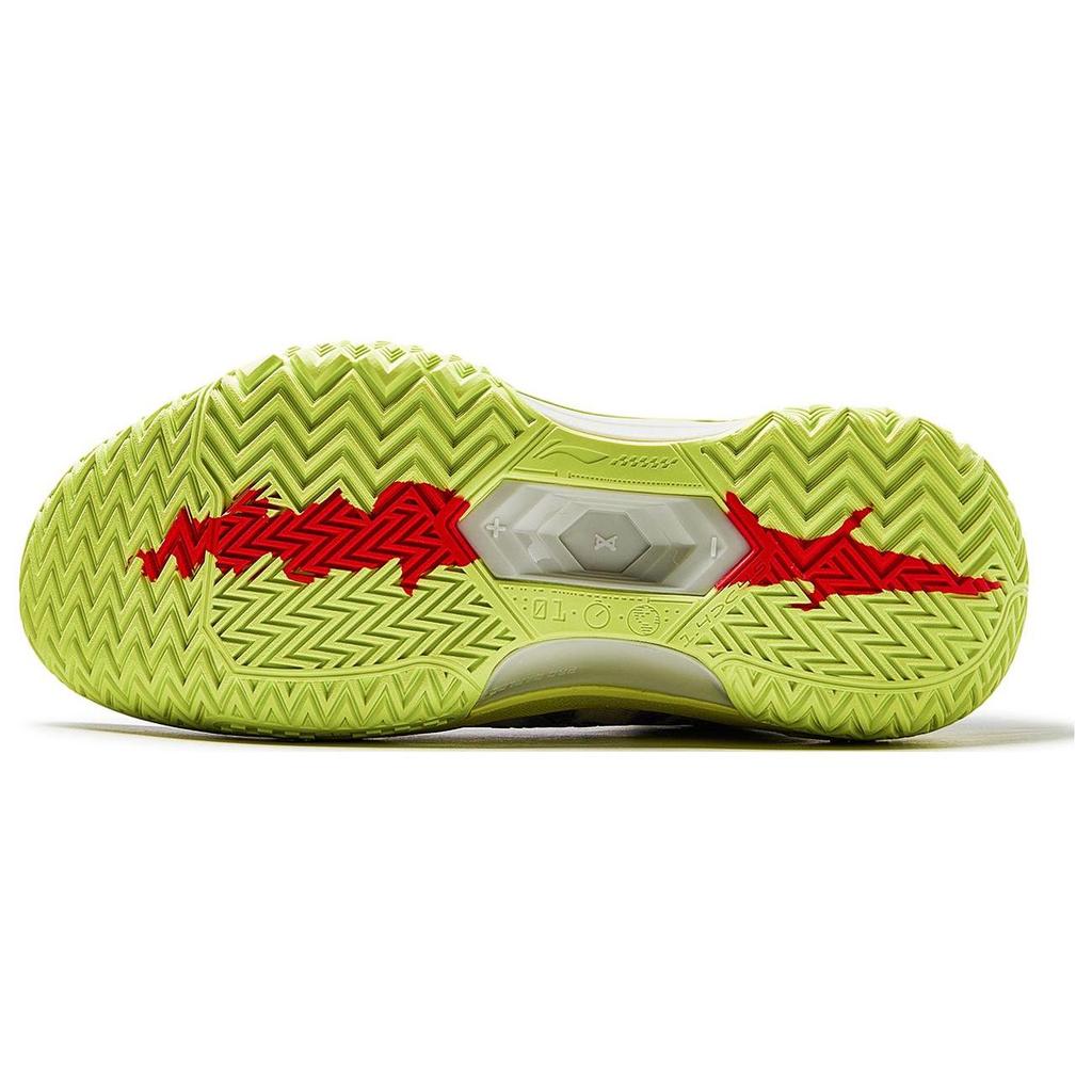 Li Ning Jie Ao, Silent Cushioning Slip Resistant Abrasion Resistant Mid Top Basketball Shoes Men's Light Lime ABFT035-5