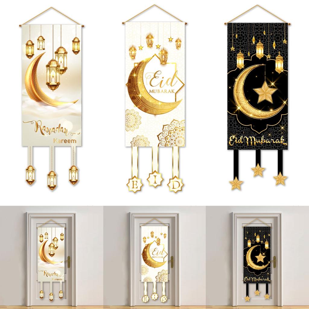 Ramadan Dekoration 2024 Hängen Flagge EID Mubarak Dekor Für Home Veranda Tür Banner Ramadan Kareem Islamischen Muslimischen Party Eid Al-Fit