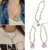 Bohemian Beaded Necklace Summer Rice Bead Bear Necklace Hawaii Beach Necklace Jewelry Suitable for Ladies and Girls