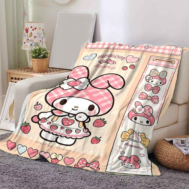 1pc My Melody Dance Blanket, Soft Throw for Home Decor, Gift Idea, Living Room, Travel, Camping, Car Blankets, Beach, Office Naps, Suitable for All Se