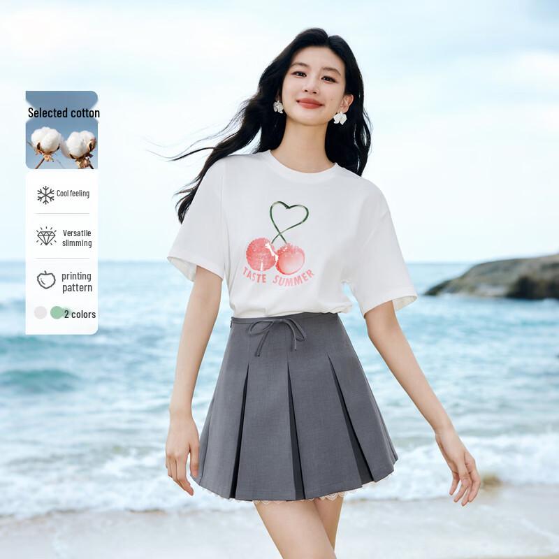 Qiusbiyiren Women s Casual Printed Round Neck T-shirt XL