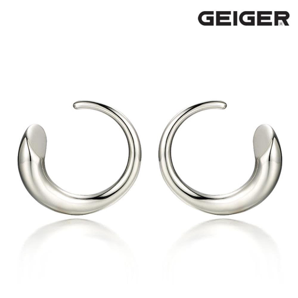 [Geiger] Circle-cut silver earrings Gisvee050