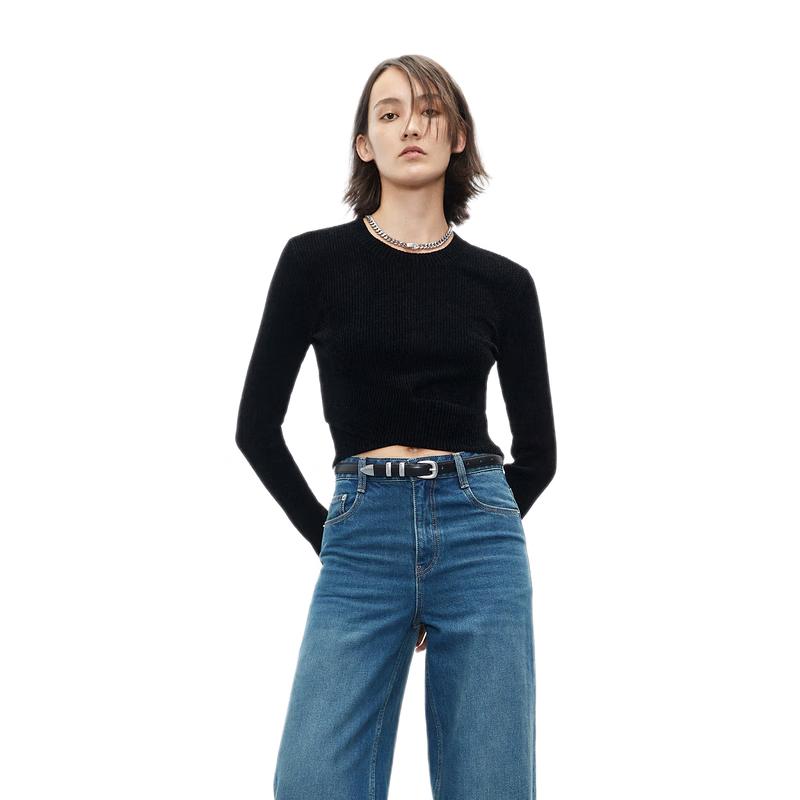 

MO&Co. Женский вязаный топ с перекрещенным низом, облегающего кроя S 160