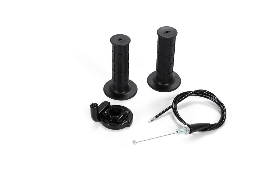 Handlebar grip with throttle cable and holder set for and Beta Genuine type throttle carburetor Kawasaki, Honda, motorcycles. (aftermarket).