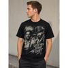 Men's Western Graphic Tee Short Sleeve Crew Neck Soft Cotton Blend Vintage Cowboy Print Casual Daily Wear Relaxed Fit Black