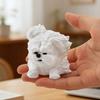 3D Printed Messy Puppy Figurine, Cute Dog Statue with Scruffy Fur, Matte White Mini Sculpture, Funny Animal Ornament for Office Home