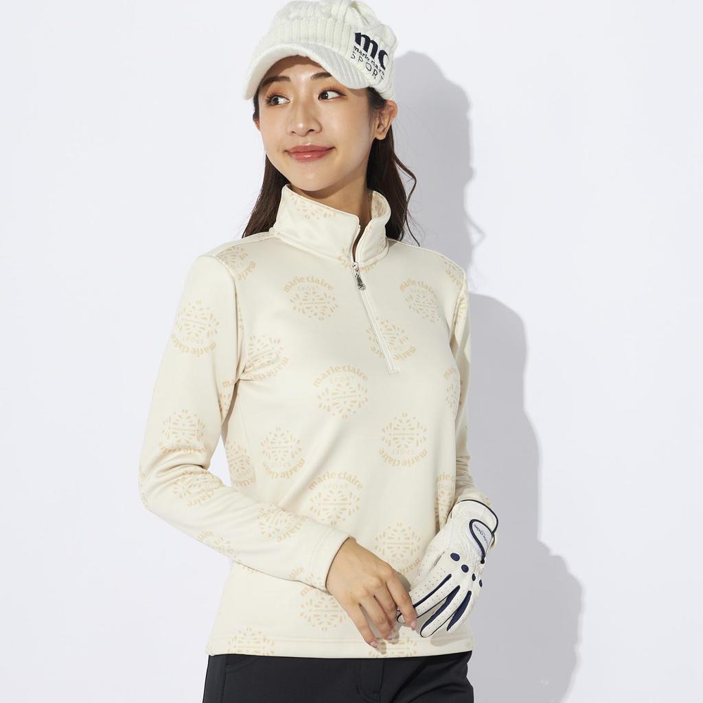 Marie Claire Mock Neck Half Zip Fleece Lining Women's 734536, Off-White