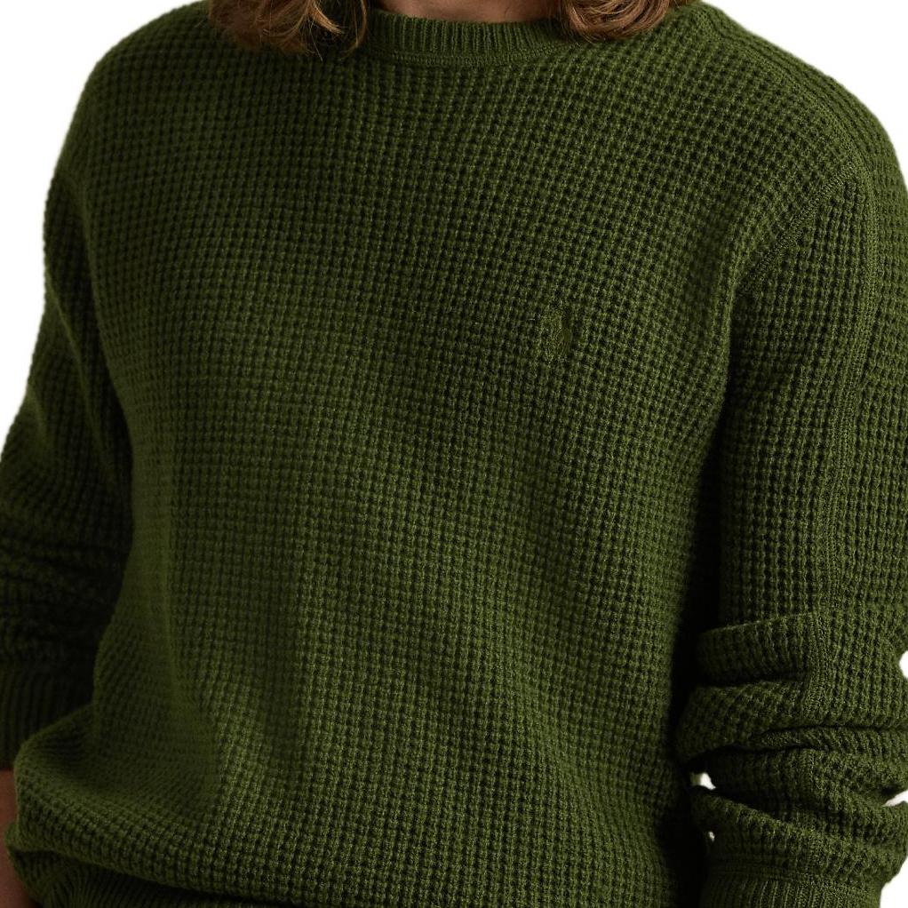 Polo Ralph Lauren Solid Color Crew Neck Long Sleeve Sweater Men Sweater Olive-Green MNPOSWE16822130-301