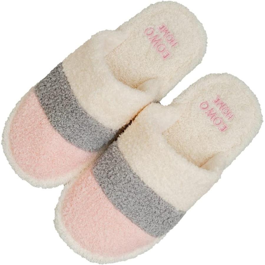 

37.2 Binetsu Spring Cold Warm Slippers Indoor Washable Women s Men s Room Shoes Stylish (Pink Gray)