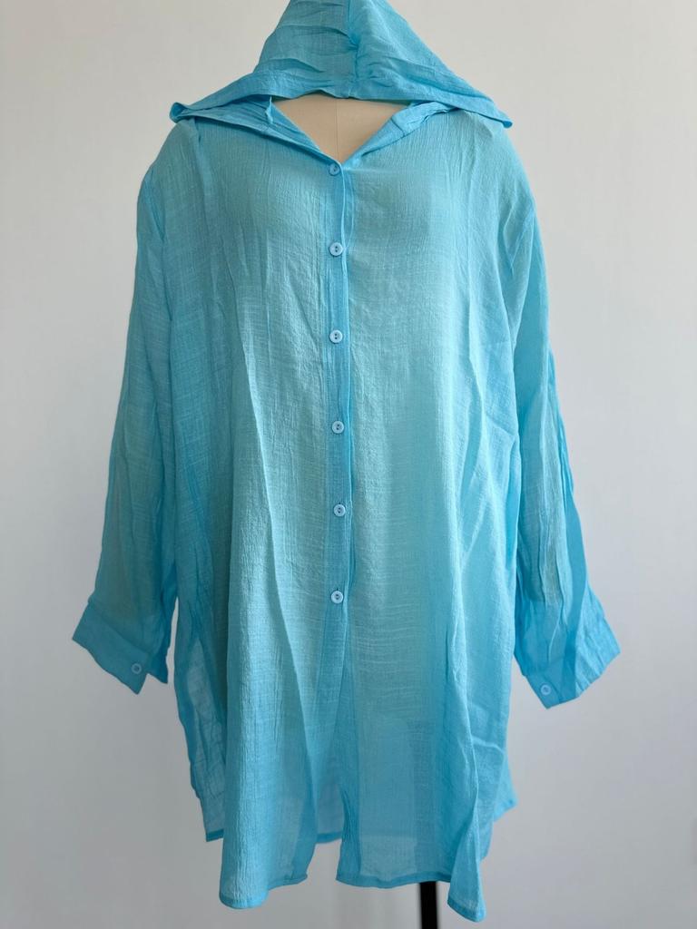 Women's Cotton And Linen Solid Color Pullover Beach Cover-up