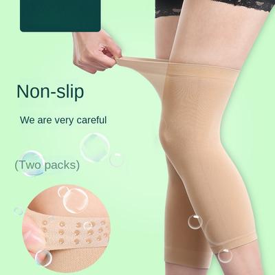 Knee Pads for Women Summer Thin Air-conditioned Room Knee Joint Sheath Knitted High Elastic Flesh Color Warm Joint Silicone Non-slip