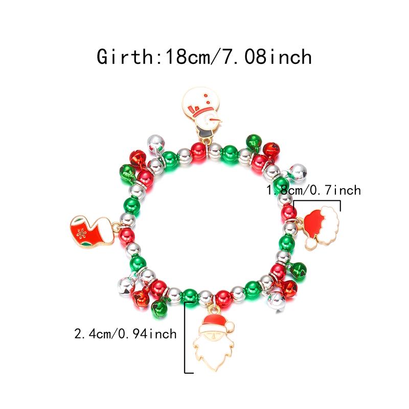 Christmas Colorful Beads Multi Element Pendant Bracelets For Women Santa Claus Snowflake Tree Bracelet Party Jewelry