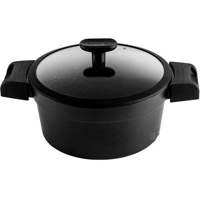 Casseruola Induzione 24cm, Alluminio Antiaderente senza PFOA vitroceramica FAGOR Alutherm Nero