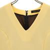 YOKO CHAN made in Japan French sleeve V neck mini dress 36 Yellow Women Used