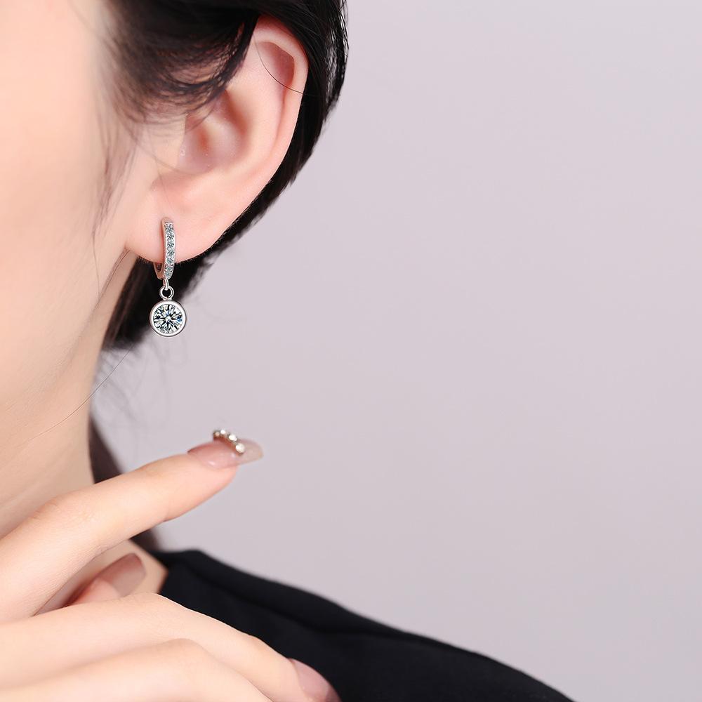 Earrings, Zircon Stud Earrings, Bubble Temperament, Elegant Personality, Creative, Geometric Tide, Full Of Diamond Ear Buckles, Cross-Border