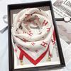 1Pc Magnetic Closure Versatile Neck Scarf Elegant Painted Pattern Luxury Silk Scarf Gift Necklace Cloth Accessories