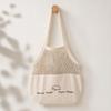 Xiaobudian Canvas Shopping Bag, Mesh Splicing Large Capacity Tote Reusable Washable Grocery for And Daily Use