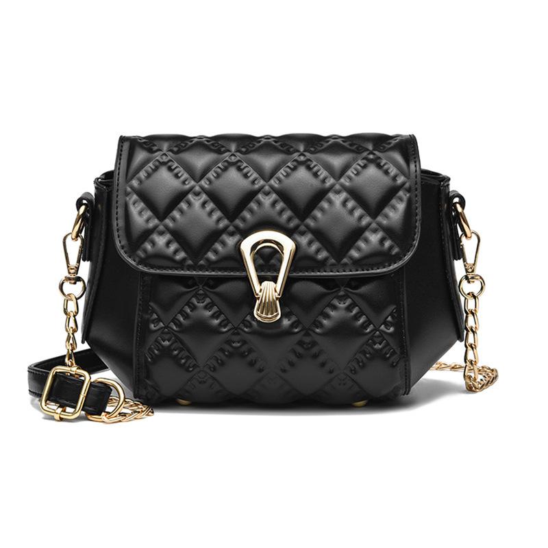 Nouveau Sac d'aisselle Sac bandoulière en cuir PU Sac à bandoulière à chaîne en losanges d'été Tendance