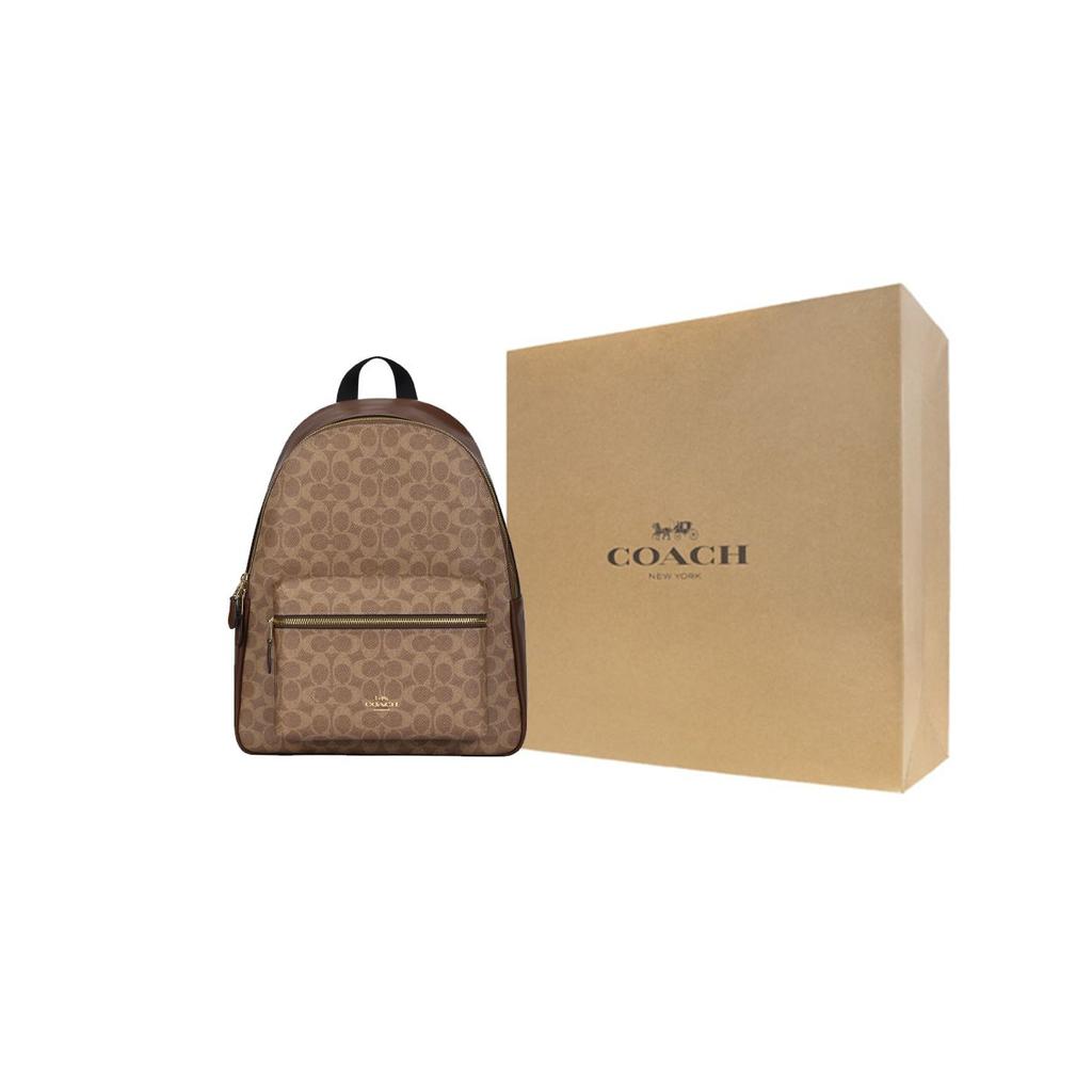 Coach Charlie 30 Alltags Vielseitig Pendler Rucksack mit großem Fassungsvermögen Damenrucksack Hellbraun CCQ06-IMXHE