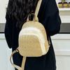 Unisex men's and women's double-shoulder backpack, fashiable and artistic summer straw woven versatile casual backpack