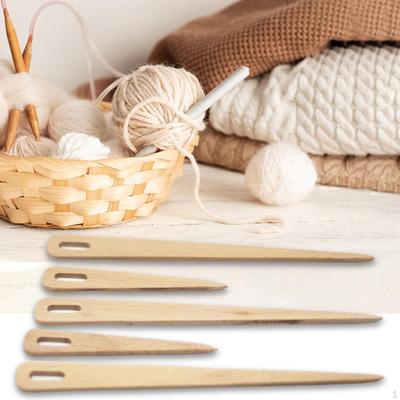 5x Big Eye Stricknadeln, Handwebstuhl-Sticks, DIY Holzweberei Häkelsticks für