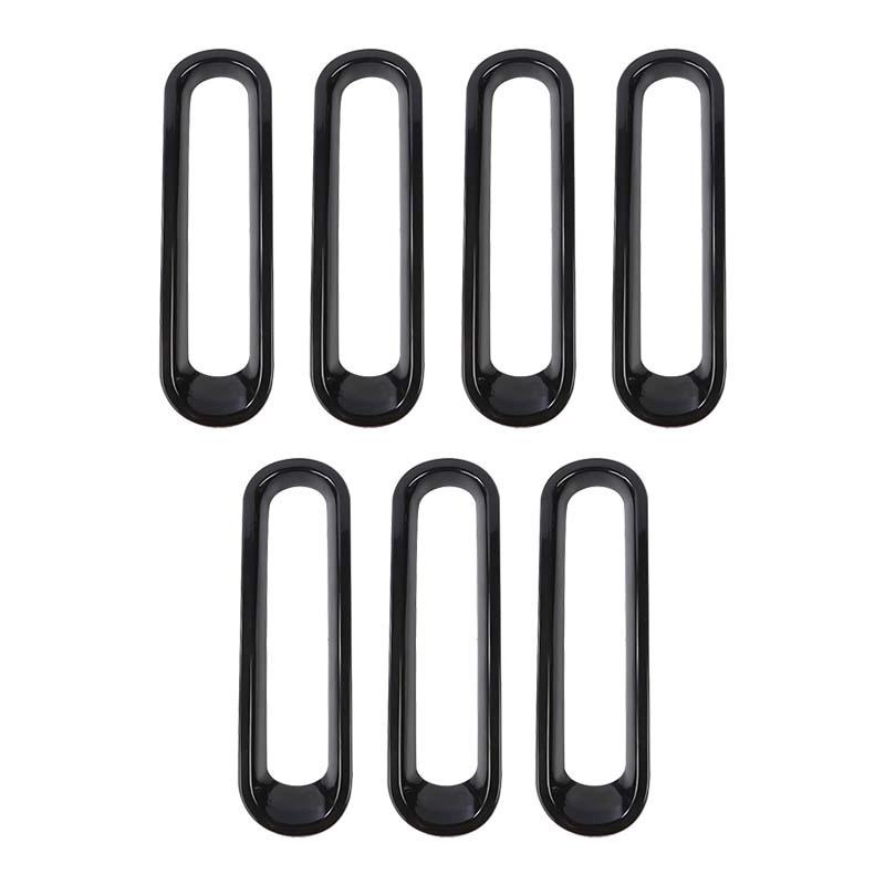 

ABS передняя решетка автомобиля украшение кольцо крышка наклейки для Jeep Wrangler JK 2007-2017 автомобильные внешние аксессуары чёрный