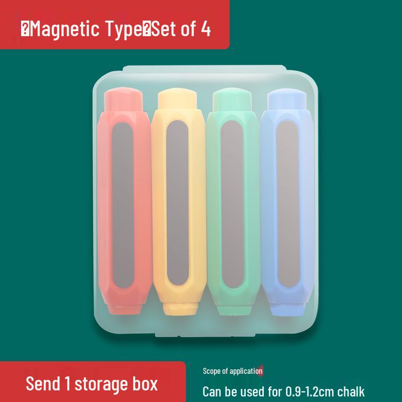 Magnetic Dust-Free Chalk Holder with Automatic Grip