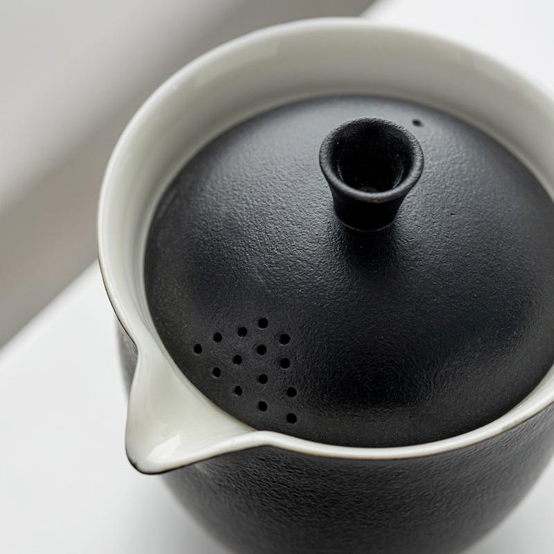Kung Fu Tea Set Ceramic Quick Tea Cup One Pot Three Cups Portable with Bag