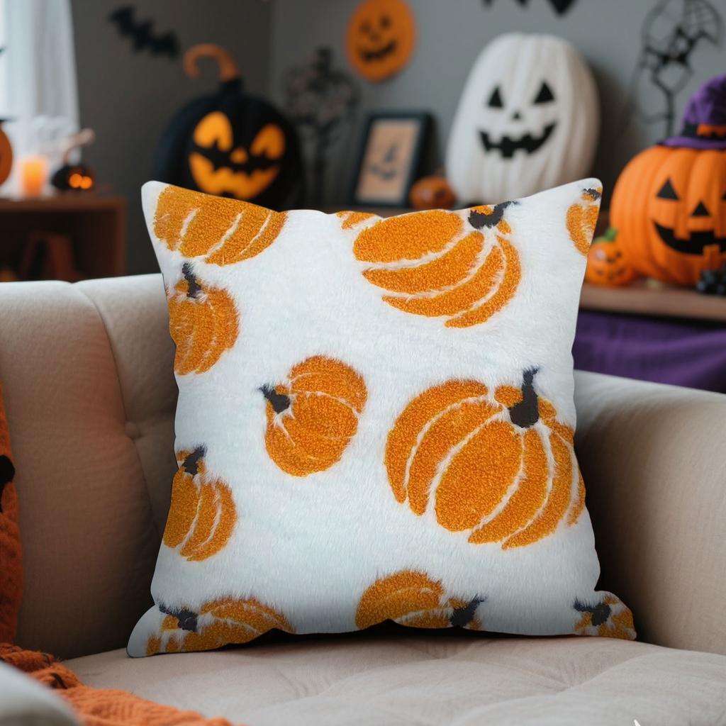 Halloween Plush Embroidered Pillowcase Living Room Sofa Party Decoration