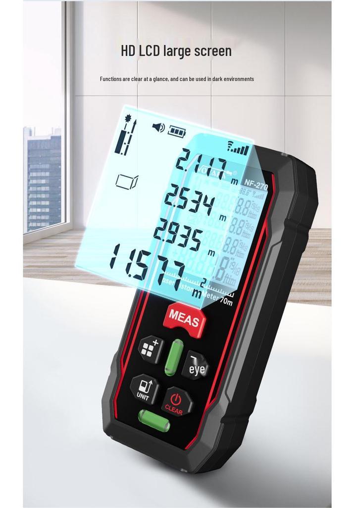 Smart Mouse NF-270 Handheld Red Laser Rangefinder - Infrared Millimeter Measuring Tool
