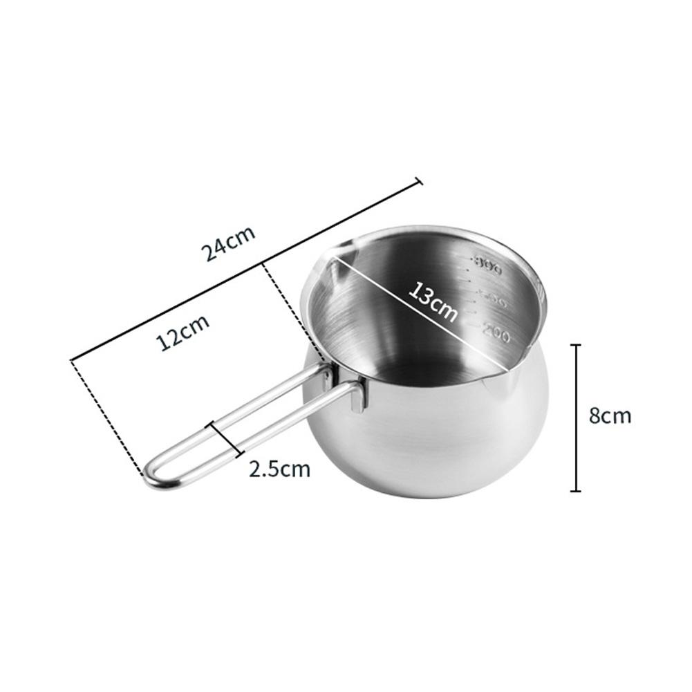 800ml Milk Warmer Pot With Dual Pour Spouts Stainless Steel Small Sauce Pan For Chocolate Cheese Melting