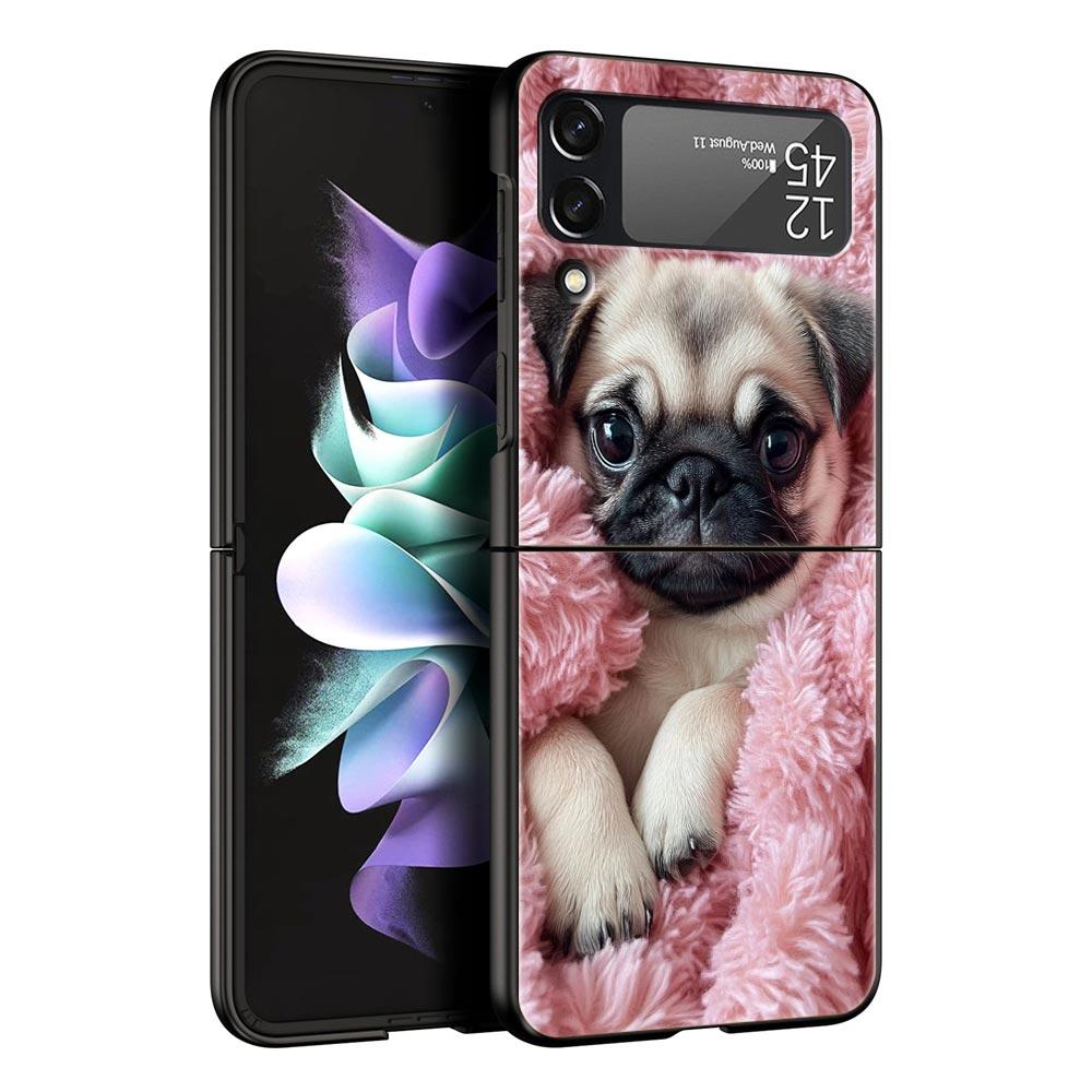 French Bulldog Dog Pet Phone Case For Samsung Galaxy Z Flip3 Flip4 Flip5 Case Shell For Z Flip 3 4 5 6 7 Hard Folding Back Cover