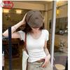 Langsha Women's Slim Fit U-Neck Short Sleeve T-Shirt