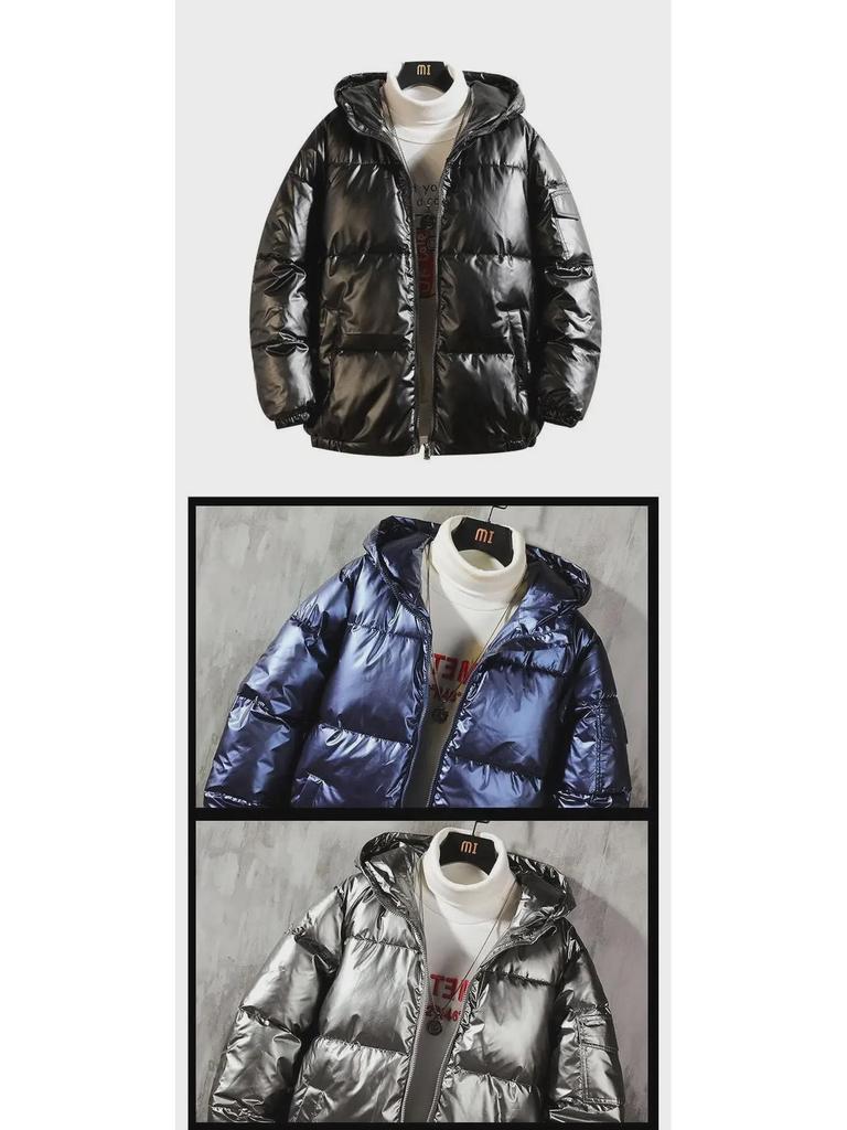 Men's 2023 Short Off-Season Down Jacket - Korean Style, Thickened, Winter Warm, Shiny, for Couples