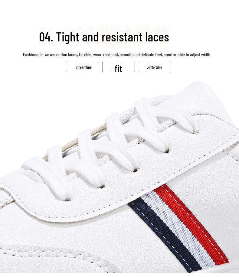 2024 Men's Korean Style White Low-Top Casual Breathable Shoes for Autumn/Winter