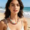 Bright Bohemian Beach Choker: Jelly-Colored Acrylic Resin Necklace for Women