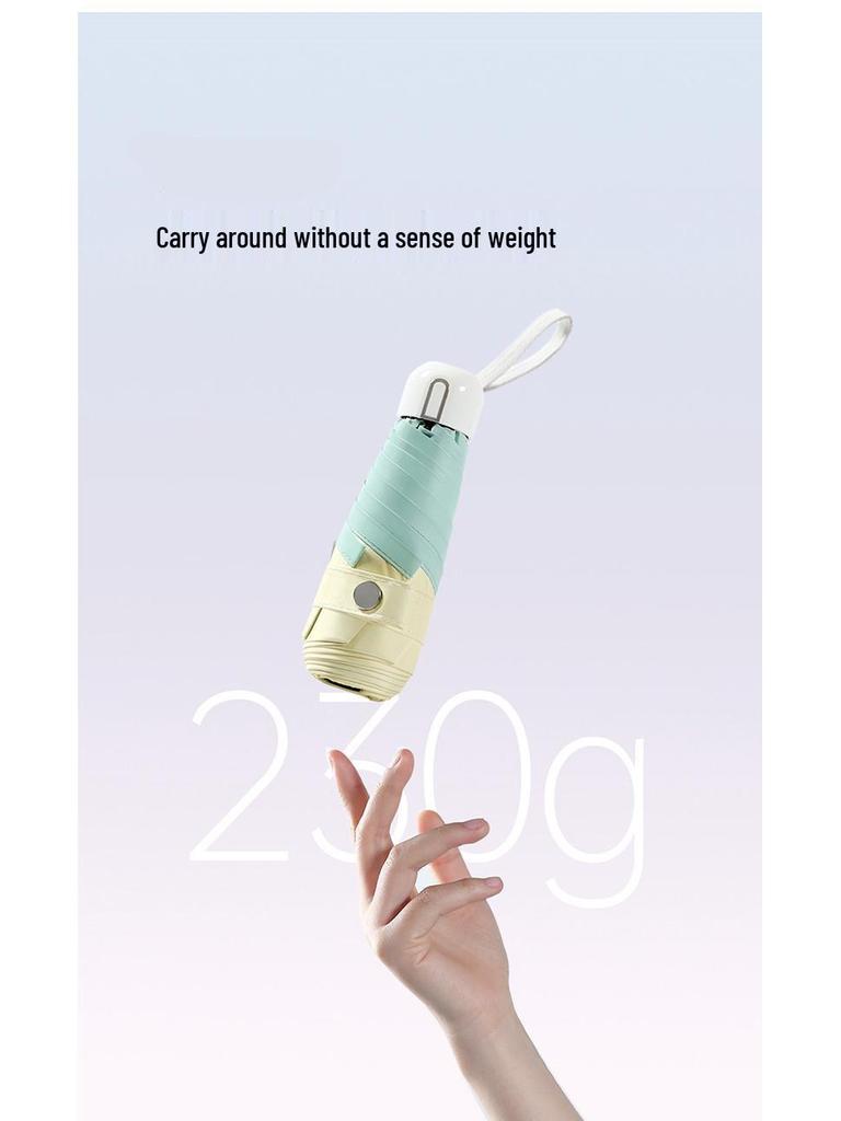 Ultralight Five-Fold Pocket Umbrella: Mini Black Glue Sunshade for Rain or Shine