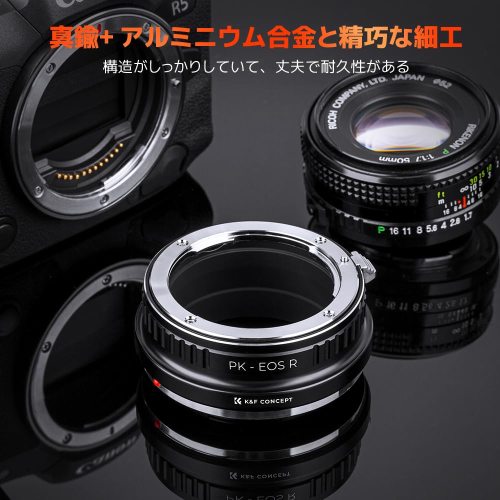 CONCEPT Mount Adapter for Pentax K Lenses To Canon EOS R Compatible with Pentax K Lenses and Canon RF Lenses for Infinity Focus K&F Cameras,