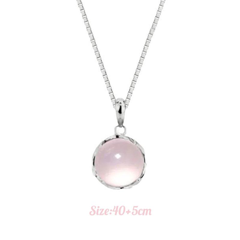Elegant Simple Round Opal Necklace For Women Girls  Sweet Clavicle Chain Advanced Sense Necklace Jewelry Birthday Gifts