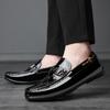 New Men's Doudou Shoes Patent Leather Casual Shoes Men's Genuine Leather Fashion European Men's Single Shoes Leather Shoes