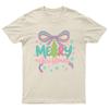 Meary Christmas Holiday Bow TShirt Unisex Gift Retro Funny Unisexs Vintage