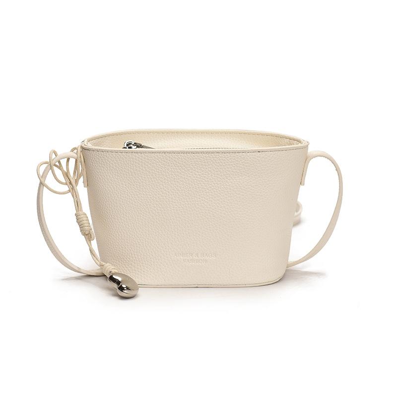 

Niche design lychee pattern bucket small bag women s 2025 new fashion trendy shoulder messenger bag casual armpit bag белый