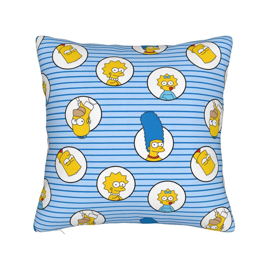 Funny Cartoon S-Simpsons Family Portrait Pillow Case Comfy Pillow Cover For Chair Sofa Home Decor Fashion Cushion Cover